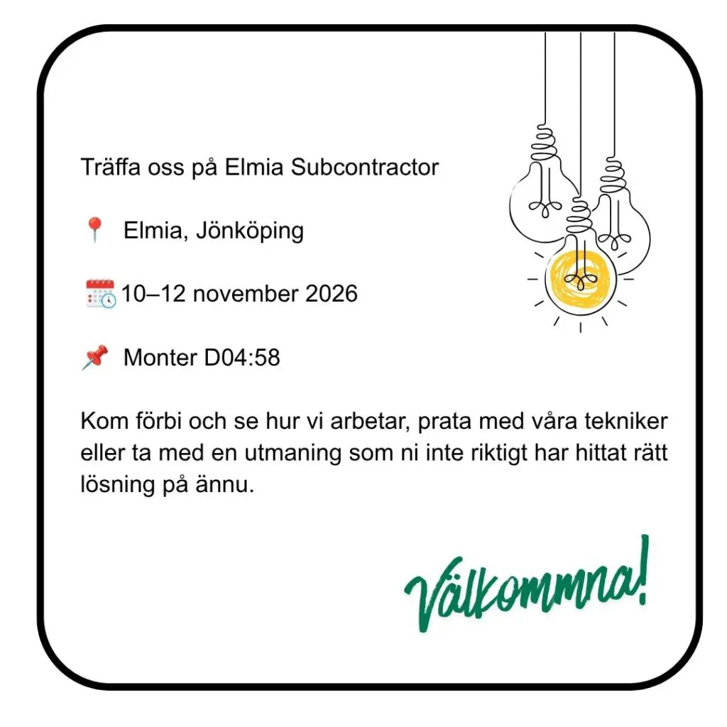 Träffa oss på Elmia Subcontractor